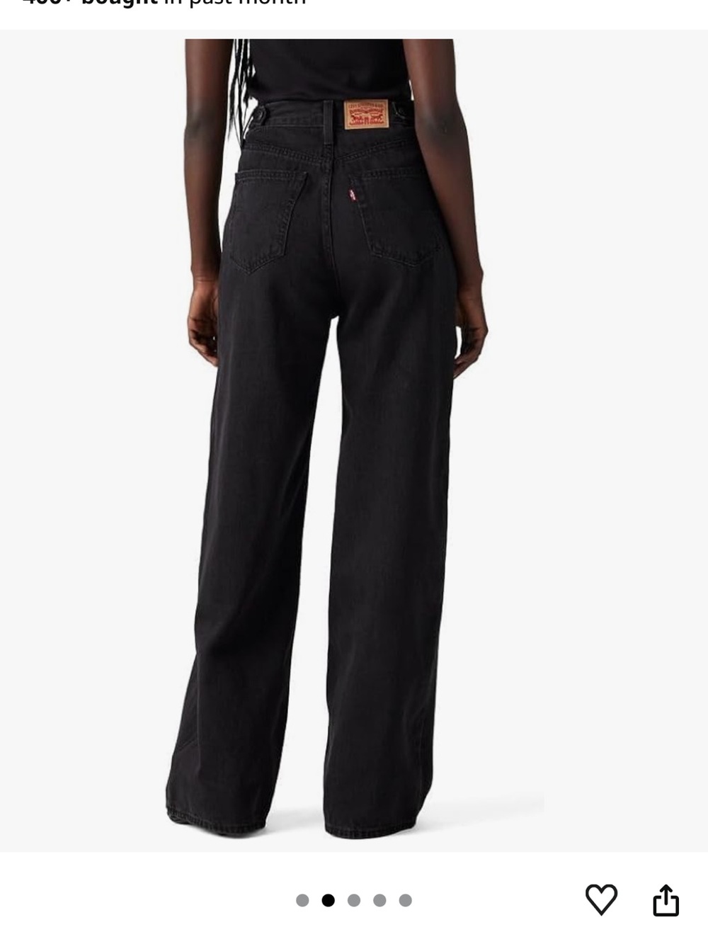 Levi's Black High-Rise Wide Leg Jeans Cinch button waist - 30 - Picture 2 of 2